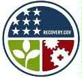 Date: 03/04/2009 Description: Recovery.gov logo with white stars on blue background, white leaves on green background, and white gears on red background. 