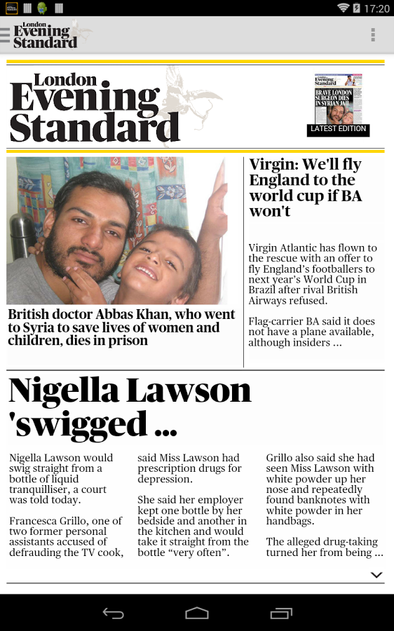 London Evening Standard - screenshot