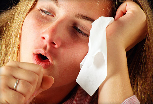 teen girl coughing