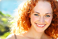 smiling woman red hair