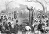 Abolitionist Wendell Phillips speaking against the Fugitive Slave Act of 1850 at an antislavery 
[Credit: Library of Congress, Washington, D.C.]
