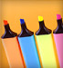 row of colored highlighter pens