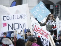 A protest against austerity measures in Montreal on Saturday, Nov. 29, 2014.