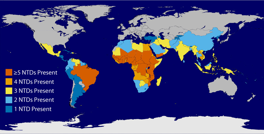 Global Overlap of six of the common NTDs.