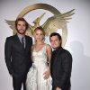 Josh Hutcherson, Jennifer Lawrence and Liam Hemsworth at event of The Hunger Games: Mockingjay - Part 1 (2014)