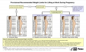 Provisional recommended weight limits for lifting at work during pregnancy