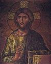 Deësis panel: Christ, detail from mosaic, <em