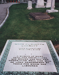 Tombstone of Mary Elizabeth Garrett