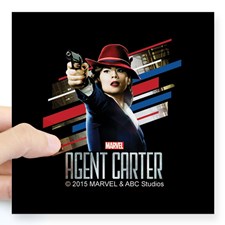 Agent Carter Stripes Square Sticker 3" x 3"