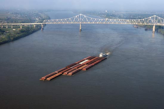 barge: on the Mississippi River, Louisiana