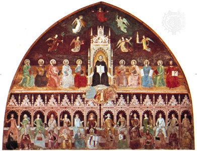 “St. Thomas Aquinas Enthroned Between the Doctors of the Old and New Testaments, with Personifications of the Virtues, Sciences, and Liberal Arts”
