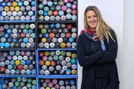 Victoria Azarenka, ranked No. 31 after playing only 24 matches in 2014, in the studio of a Los Angeles artist doing her portrait.