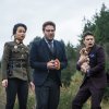 Still of James Franco, Seth Rogen and Diana Bang in The Interview (2014)