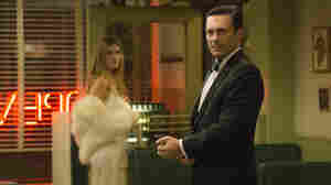 Maliabeth Johnson as Audrey and Jon Hamm as Don Draper in the latest episode of Mad Men.