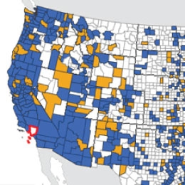 This interactive map shows U.S. migration patterns by county. Hover over the results on the map for more information.