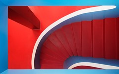 Stairs in red and blue