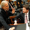 Neil Portnow (left), president and CEO of The Recording Academy, talks with Lee Thomas Miller, head of the Nashville Songwriters Association International, at a music licensing hearing in 2014.