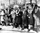 Heschel (2nd from right) in the Selma Civil Rights March with Martin Luther King, Jr.