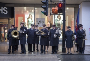 Onward, Christian soldiers: preparing to perk up Oxford Street. Photo: Tom Pilston for New Statesman