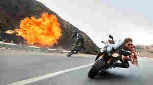 A spry 52 when the film was shot, Tom Cruise — still his own stuntman — careens a motorcycle, sans helmet, around a winding Moroccan highway at suicide-miles-per-hour.