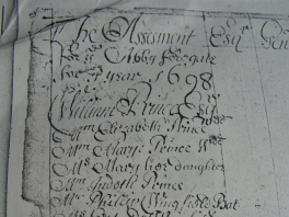 This 1698 tax list from Shrewsbury records the most prominent persons in the district first.