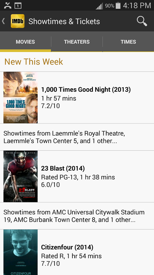   IMDb Cinema & TV– captura de ecrã 