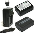 Wasabi Power Battery (2-Pack) and Charger for Sony NP-FW50 and Sony Alpha 7, a7, Alpha 7R, a7R, Alpha 7S, a7S, Alpha a3000, Alpha a5000, Alpha a6000, NEX-3, NEX-3N, NEX-5, NEX-5N, NEX-5R, NEX-5T, NEX-6, NEX-7, NEX-C3, NEX-F3, SLT-A33, SLT-A35, SLT-A37, SLT-A55V, Cyber-shot DSC-RX10