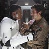 Still of Oscar Isaac and John Boyega in Star Wars: The Force Awakens (2015)