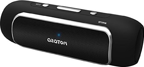 AZATOM Storm - Powerful Bluetooth 4.0 speaker - Unique Design with NFC + High Quality 24 Watt Speaker - Upto 20hrs playtime - Black