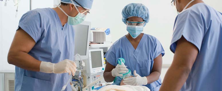Health care professionals in surgery