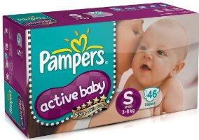 Pampers Active Baby Small Size Diapers (46 Count)