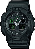 G-Shock Men's Quartz Watch with Black Dial Analogue - Digital Display and Black Resin Strap GA-100MB-1AER
