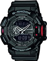 G-Shock Men's Quartz Watch with Black Dial Analogue - Digital Display and Black Resin Strap GA-400-1BER