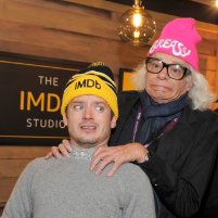 Elijah Wood and Michael St. Michaels at event of The IMDb Studio (2015)