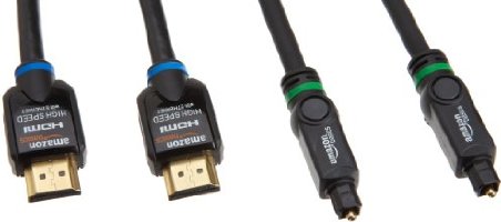 AmazonBasics High-Speed HDMI Cable and Digital Audio Optical Cable 2-Pack - 6-Feet (1.8 Meters)