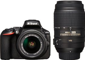 Nikon デジタル一眼レフカメラ D5500 ダブルズームキット ブラック  2416万画素 3.2型液晶 タッチパネルD5500WZBK