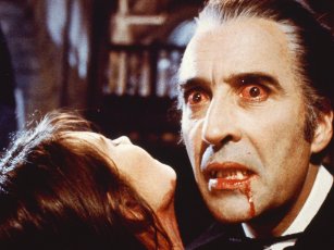 Christopher Lee and Caroline Munro at event of Dracula A.D. 1972 (1972)