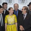 Tom Hanks, Steven Spielberg, Alan Alda, Amy Ryan, Mark Rylance and Austin Stowell at event of Bridge of Spies (2015)