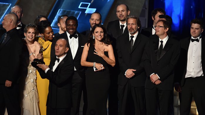 Julia Louis-Dreyfus and Armando Iannucci at The 67th Primetime Emmy Awards (2015)