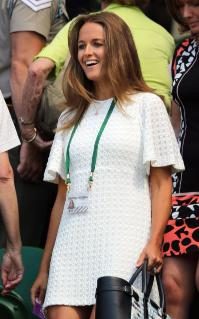 Kim Sears wore her tennis whites to watch her husband Andy Murray compete at Wimbledon 2015