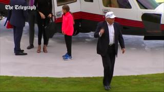 Live: Trump arrives in UK by helicopter at Turnberry golf course