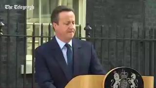 Cameron's voice breaks during emotional resignation speech
