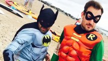 Men dressed as Batman and Robin