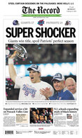 "Super Shocker" NY Giants 2008 Super Bowl Victory Front Page Reprint