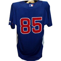 #85 2010 cubs Game Used Spring Training Blue Batting Practice Jersey()