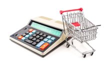  Shopping trolley and calculator T
