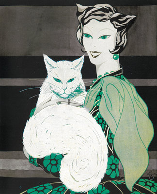 Green-eyed cat by Sogata - print