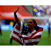 Alex Morgan Signed 2015 Women's World Cup 8x10 Photo with USA Flag