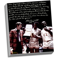 Bob Knight Facsimile 'Undefeated Season' Stretched 22x26 Story Canvas