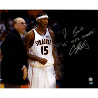 Carmelo Anthony/Jim Boeheim Dual Signed Black Background Signed 16x20 photo w/" 2003 Champs" Insc.